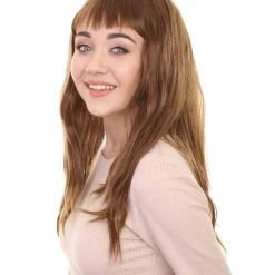 HPO Women's Womens Adult Drama Wig | Brown TV/Movie Wigs | Premium Breathable Capless Cap