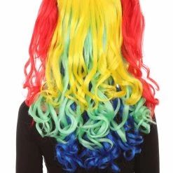 HPO Women Long Wavy Cosplay Rainbow Wig | Premium Breathable Capless Cap Women's