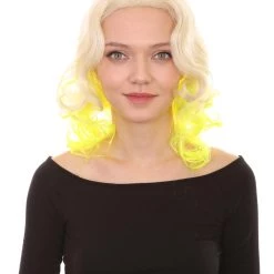 HPO Womens Two Tone Wig | Rock Star Celebrity Yellow Wig | Premium Breathable Capless Cap Women's