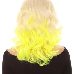 HPO Womens Two Tone Wig | Rock Star Celebrity Yellow Wig | Premium Breathable Capless Cap Women's