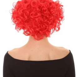 HPO Women's Short Red Cute Curly Wavy Wig | Party Ready Fancy Cosplay Halloween Wig | Premium Breathable Capless Cap