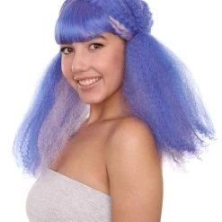 HPO Womens Mix Color Doll Wig | Big Fancy Party Event Ready Halloween Wig | Premium Breathable Capless Cap