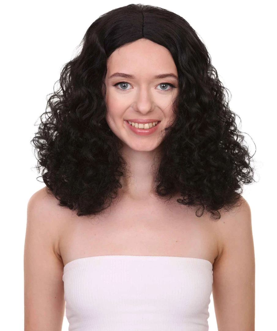 Adult Women's 17" Inch Medium Length Curly Party Movie Cosplay Halloween Dark BadGirlRiri Character Costume Wig, Synthetic Fiber Soft Hair, | HPO
