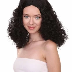 Adult Women's 17" Inch Medium Length Curly Party Movie Cosplay Halloween Dark BadGirlRiri Character Costume Wig, Synthetic Fiber Soft Hair, | HPO