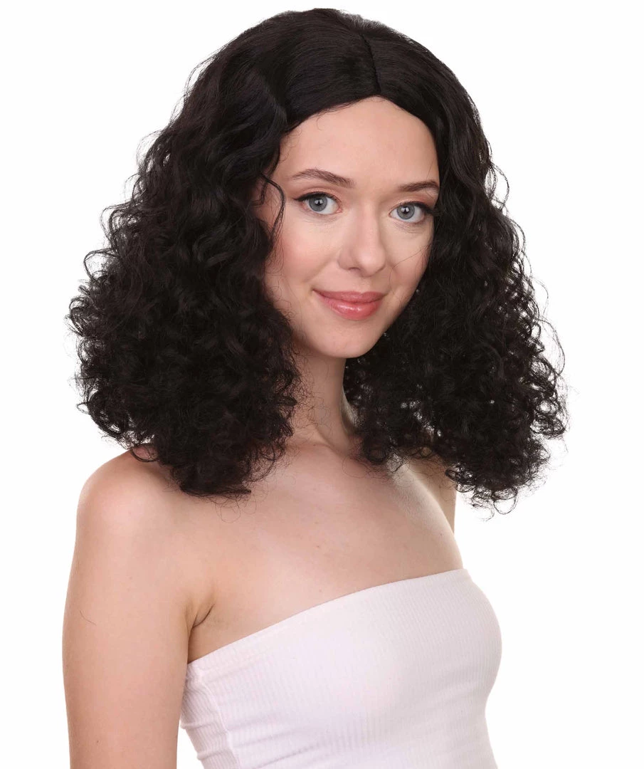 Adult Women's 17" Inch Medium Length Curly Party Movie Cosplay Halloween Dark BadGirlRiri Character Costume Wig, Synthetic Fiber Soft Hair, | HPO