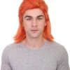 HPO 70's Disco Men's Wig | Orange Retro Wig | Premium Breathable Capless Cap