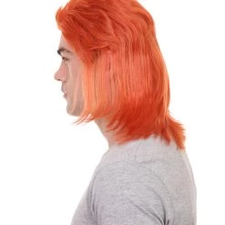 HPO 70's Disco Men's Wig | Orange Retro Wig | Premium Breathable Capless Cap