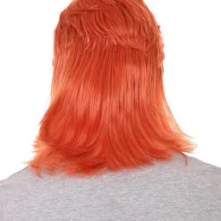 HPO 70's Disco Men's Wig | Orange Retro Wig | Premium Breathable Capless Cap