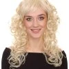 HPO Men's Adult Womens Wig | Curly Long Princess Blonde Cosplay Halloween Wig | Premium Breathable Capless Cap