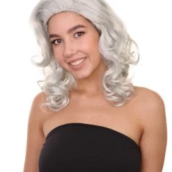 Adult Women's 19" Inch Curly Soft Synthetic Cosplay Anime Halloween Iconic Pop Star Influencer Icon Wig, Synthetic Soft Fiber Hair, | HPO