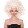 Adult Women's 17" Inch Medium Length Halloween Colonial Baroque Renaissance Puffy Drag Queen Costume Wig, Synthetic Fiber Hair, | HPO