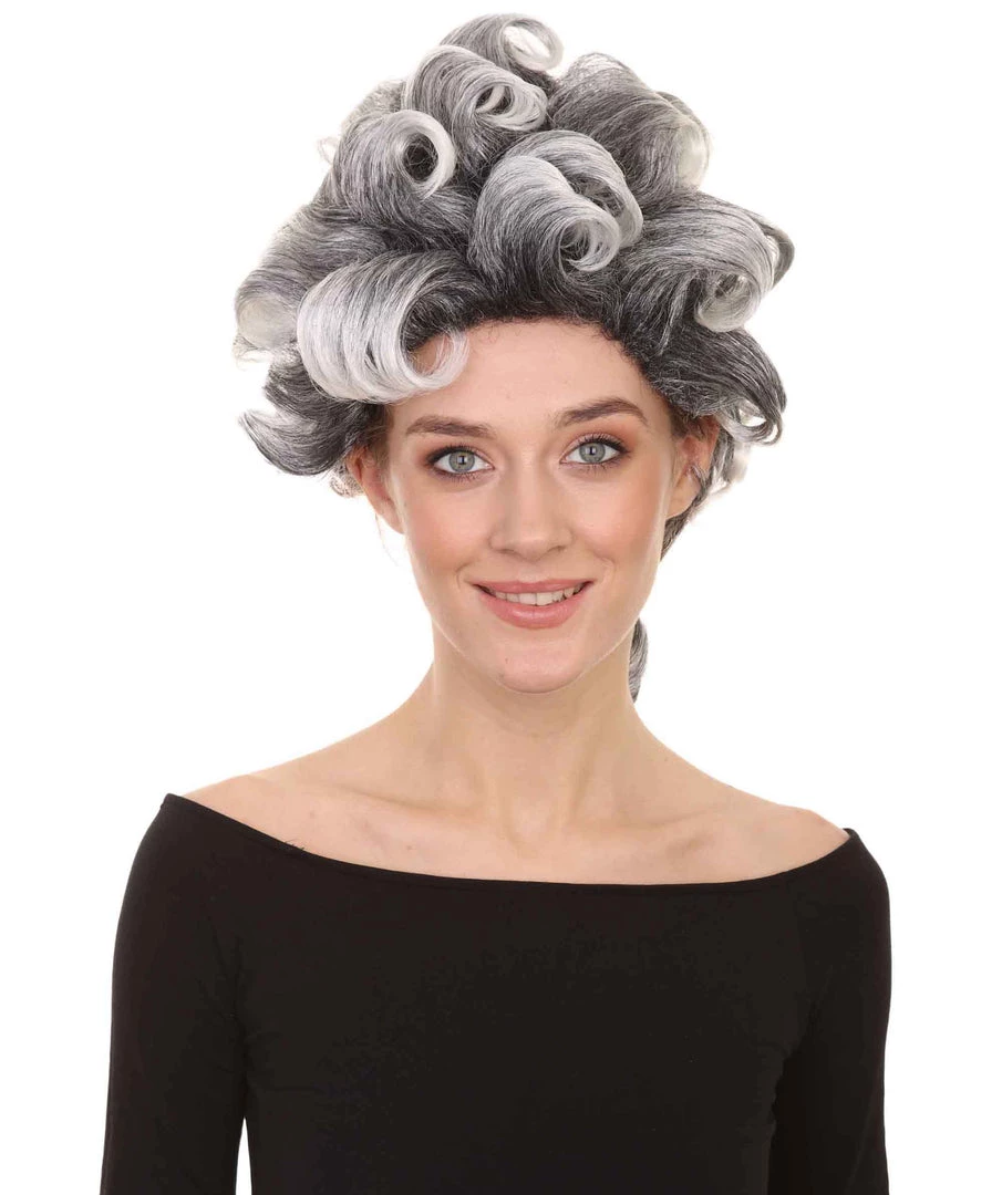 HPO Men's Witch Craft Black And Grey Womens Wig | Gothic Character Cosplay Halloween Wig | Premium Breathable Capless Cap