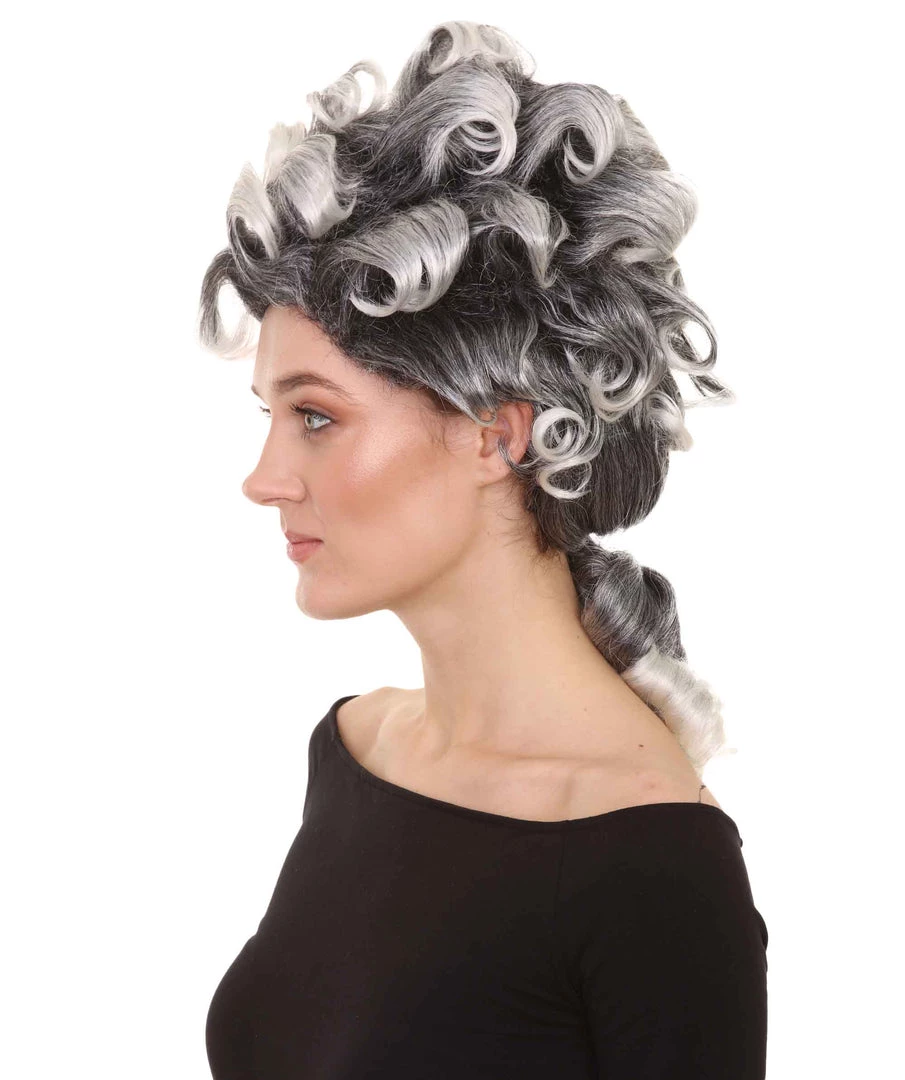 HPO Men's Witch Craft Black And Grey Womens Wig | Gothic Character Cosplay Halloween Wig | Premium Breathable Capless Cap