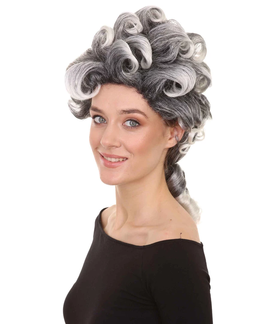 HPO Men's Witch Craft Black And Grey Womens Wig | Gothic Character Cosplay Halloween Wig | Premium Breathable Capless Cap
