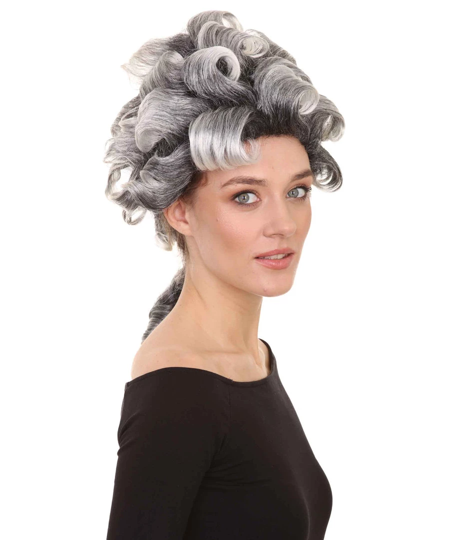 HPO Men's Witch Craft Black And Grey Womens Wig | Gothic Character Cosplay Halloween Wig | Premium Breathable Capless Cap