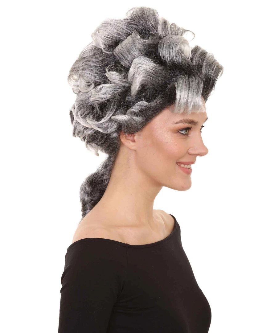 HPO Men's Witch Craft Black And Grey Womens Wig | Gothic Character Cosplay Halloween Wig | Premium Breathable Capless Cap