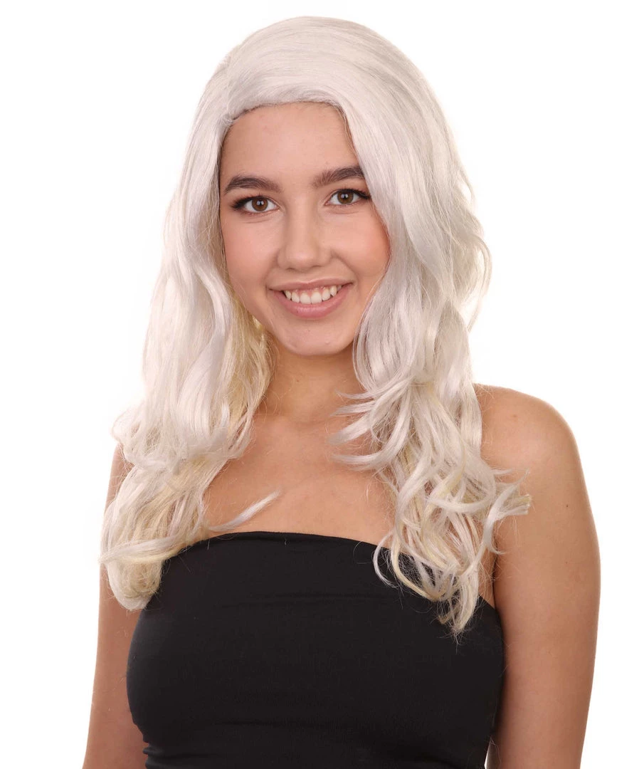 Adult Women's 22" Inch Long Length Wavy Halloween Make Up Artist Influencer Wig, Synthetic Soft Fiber Blonde Costume Hair | HPO