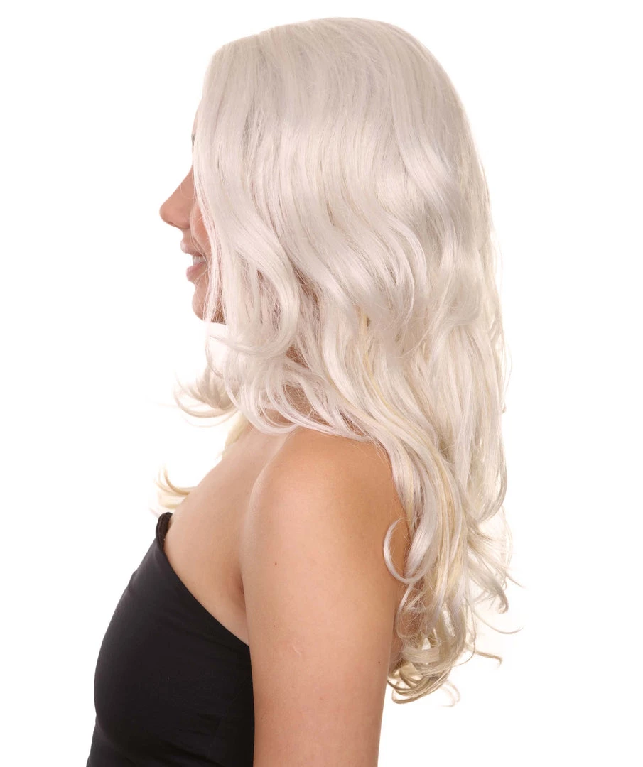 Adult Women's 22" Inch Long Length Wavy Halloween Make Up Artist Influencer Wig, Synthetic Soft Fiber Blonde Costume Hair | HPO