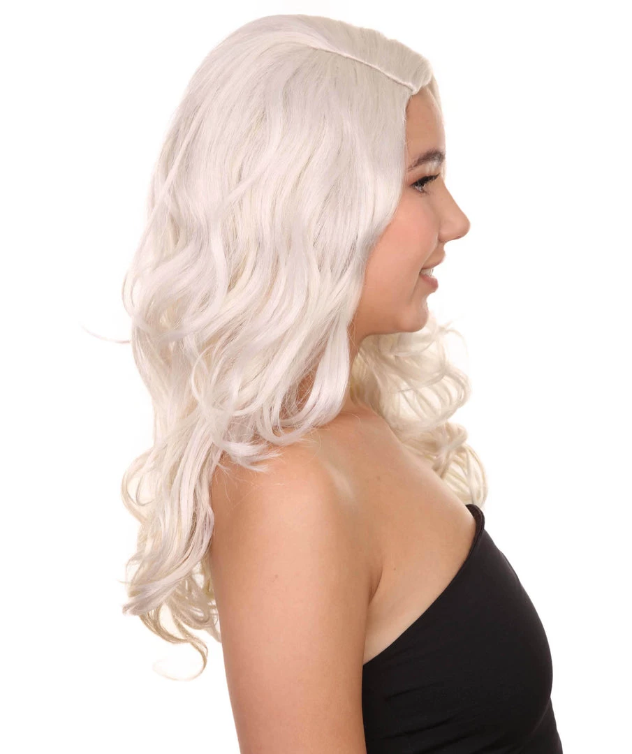 Adult Women's 22" Inch Long Length Wavy Halloween Make Up Artist Influencer Wig, Synthetic Soft Fiber Blonde Costume Hair | HPO