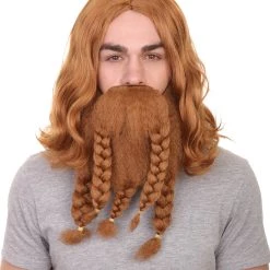 HPO Film Pirate Mens Wig And Full Beard Set | Cosplay Halloween Wig | Multiple Colors | Premium Breathable Capless Cap