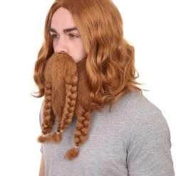 HPO Film Pirate Mens Wig And Full Beard Set | Cosplay Halloween Wig | Multiple Colors | Premium Breathable Capless Cap