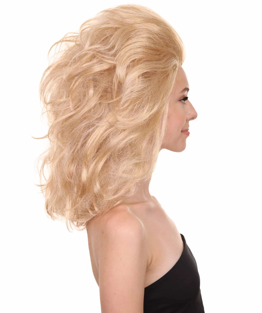 Adult Women's 17" Inch Medium Length Wavy Halloween Baroque Drag Queen Diva Costume Wig, Synthetic Soft Fiber Hair, Perfect For Your Next Convention And Group Party! | HPO