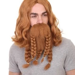 HPO Film Pirate Mens Wig And Full Beard Set | Cosplay Halloween Wig | Multiple Colors | Premium Breathable Capless Cap