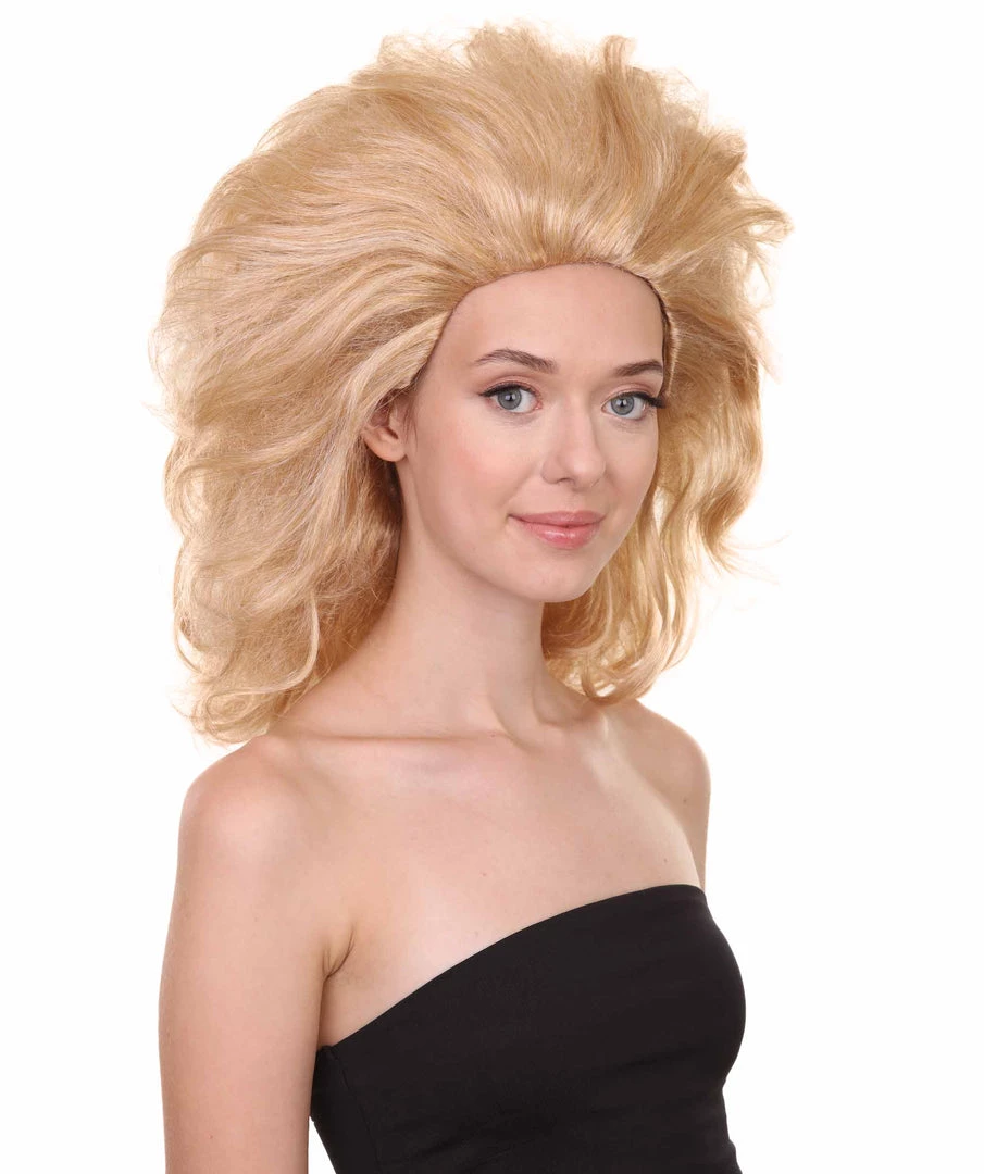 Adult Women's 17" Inch Medium Length Wavy Halloween Baroque Drag Queen Diva Costume Wig, Synthetic Soft Fiber Hair, Perfect For Your Next Convention And Group Party! | HPO