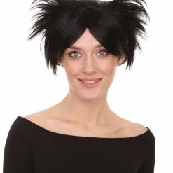 HPO Susanna Wig | Womens Short Black Character Cosplay Halloween Wig | Premium Breathable Capless Cap Men's