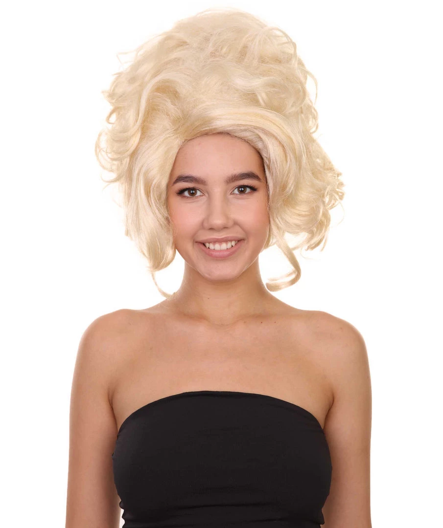 Adult Women's 14" Inch Medium Length Halloween Baroque Renaissance Lady Drag Costume Wig, Synthetic Soft Fiber Hair, Perfect For Your Next Fancy Convention And Group Royal Ball Party! | HPO