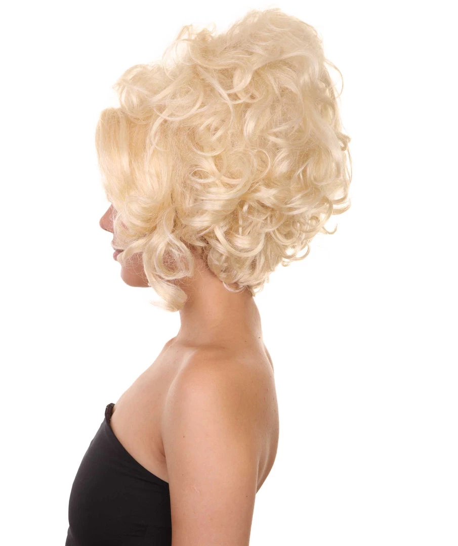 Adult Women's 14" Inch Medium Length Halloween Baroque Renaissance Lady Drag Costume Wig, Synthetic Soft Fiber Hair, Perfect For Your Next Fancy Convention And Group Royal Ball Party! | HPO