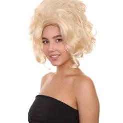 Adult Women's 14" Inch Medium Length Halloween Baroque Renaissance Lady Drag Costume Wig, Synthetic Soft Fiber Hair, Perfect For Your Next Fancy Convention And Group Royal Ball Party! | HPO