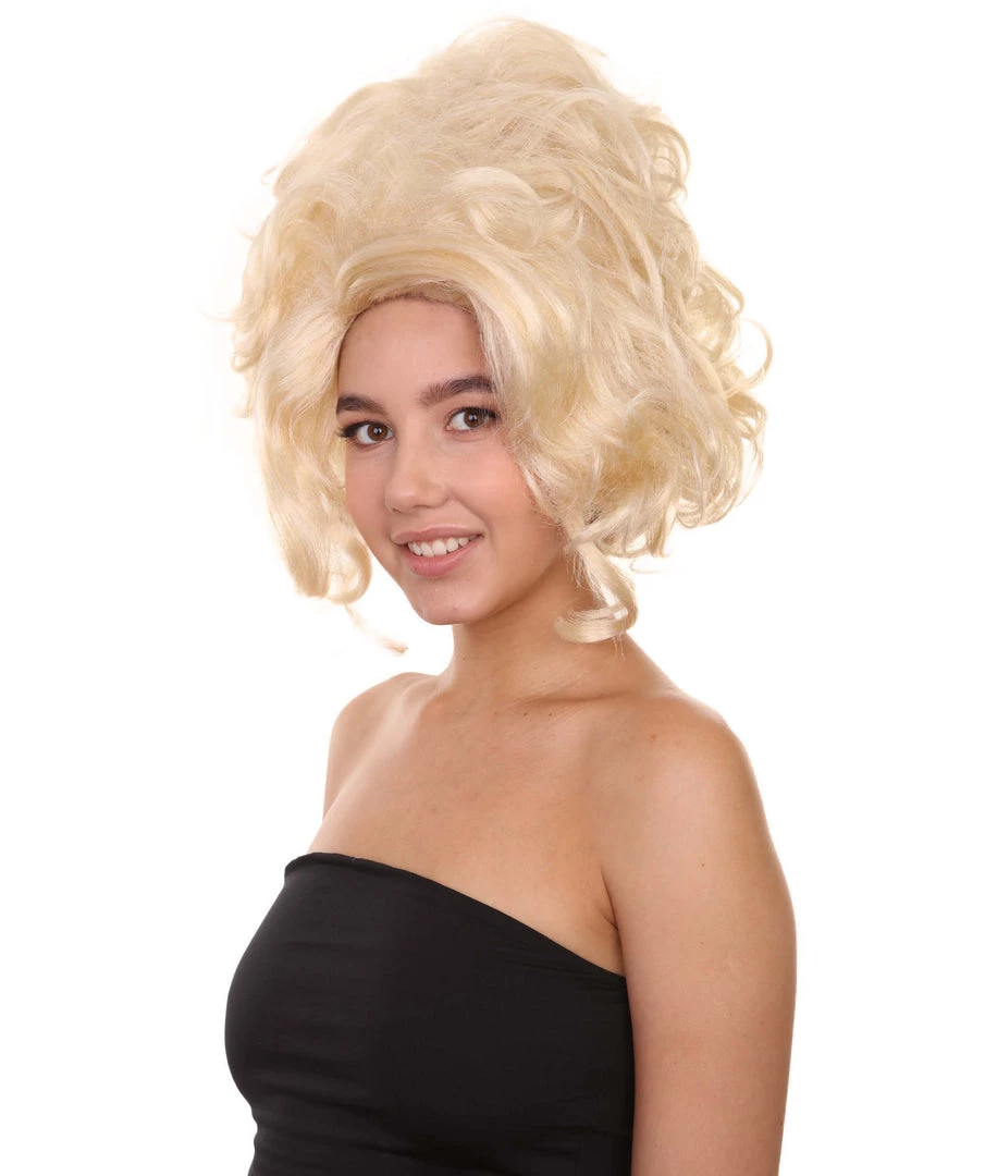 Adult Women's 14" Inch Medium Length Halloween Baroque Renaissance Lady Drag Costume Wig, Synthetic Soft Fiber Hair, Perfect For Your Next Fancy Convention And Group Royal Ball Party! | HPO