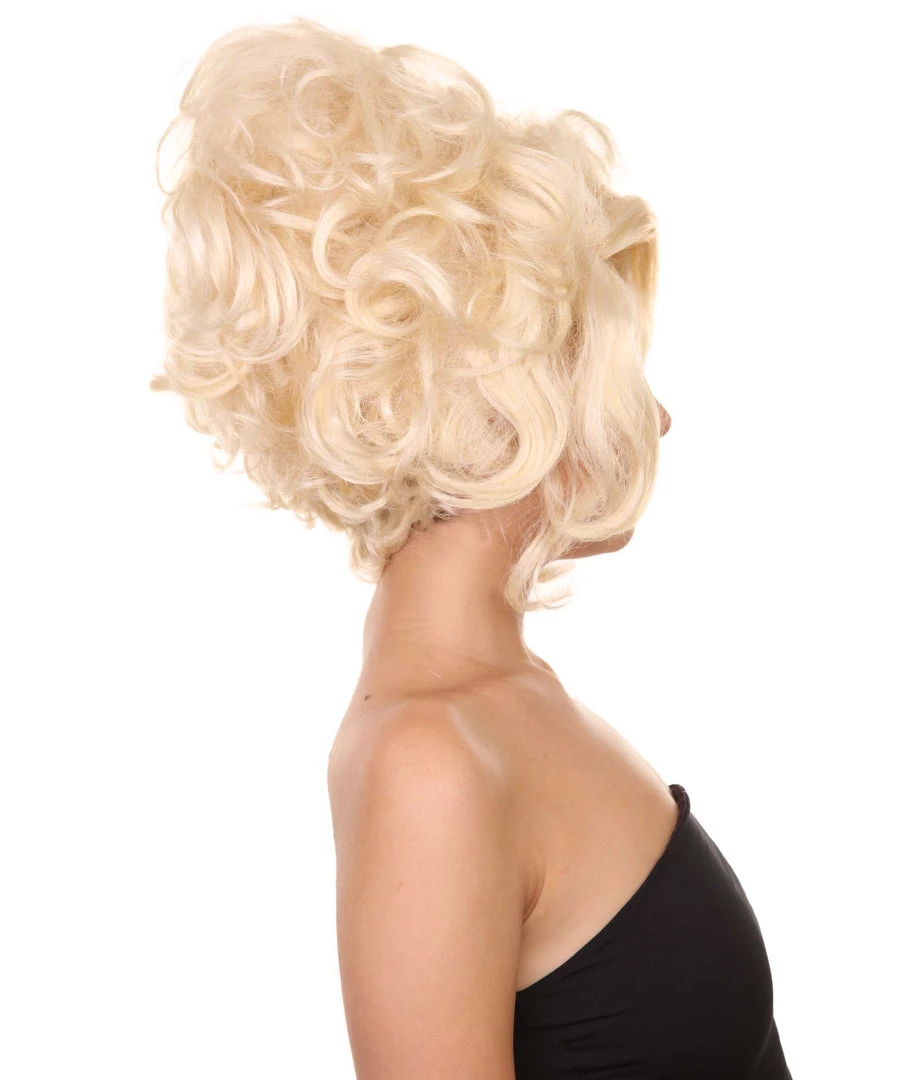 Adult Women's 14" Inch Medium Length Halloween Baroque Renaissance Lady Drag Costume Wig, Synthetic Soft Fiber Hair, Perfect For Your Next Fancy Convention And Group Royal Ball Party! | HPO