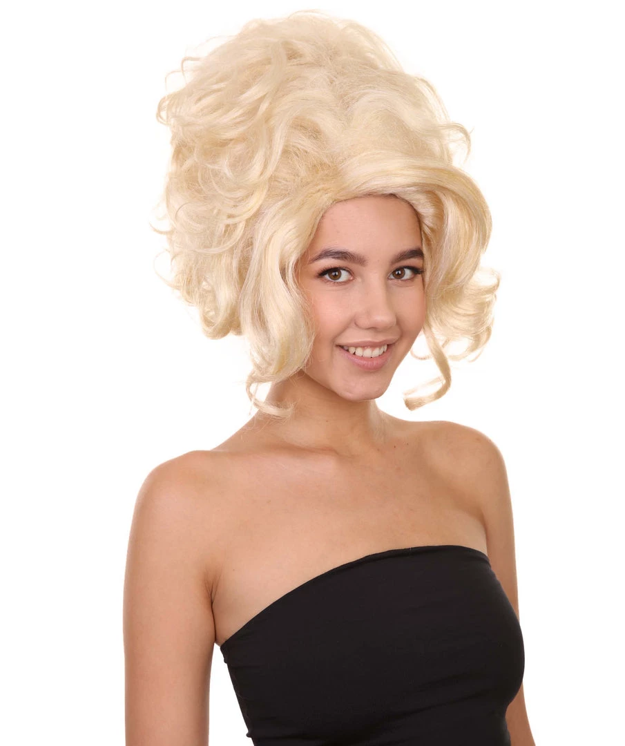 Adult Women's 14" Inch Medium Length Halloween Baroque Renaissance Lady Drag Costume Wig, Synthetic Soft Fiber Hair, Perfect For Your Next Fancy Convention And Group Royal Ball Party! | HPO