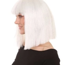 HPO Men's White Witch Adult Womens Wig | Horror Character Cosplay Halloween Wig | Premium Breathable Capless Cap