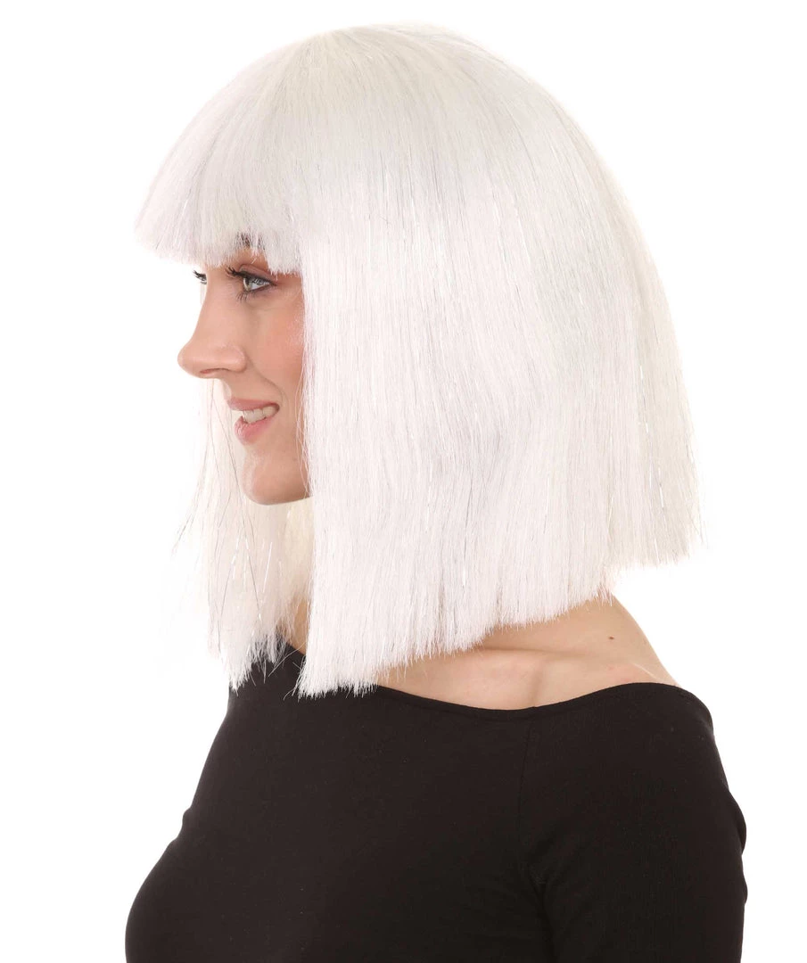 HPO Men's White Witch Adult Womens Wig | Horror Character Cosplay Halloween Wig | Premium Breathable Capless Cap