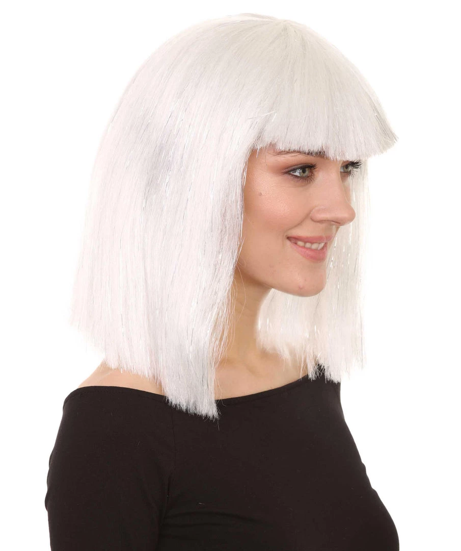 HPO Men's White Witch Adult Womens Wig | Horror Character Cosplay Halloween Wig | Premium Breathable Capless Cap