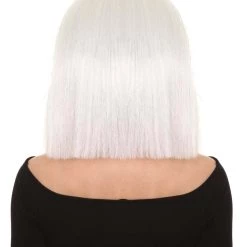 HPO Men's White Witch Adult Womens Wig | Horror Character Cosplay Halloween Wig | Premium Breathable Capless Cap