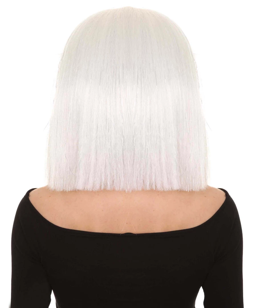 HPO Men's White Witch Adult Womens Wig | Horror Character Cosplay Halloween Wig | Premium Breathable Capless Cap