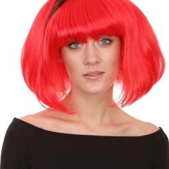 HPO Princess Snow Red Womens Wig | Bob Straight Character Cosplay Halloween Wig | Premium Breathable Capless Cap