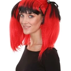 HPO Men's Red Lethal Beauty Womens Wig | Character Cosplay Halloween Wig | Premium Breathable Capless Cap