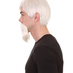 HPO Fastfood Mens Wig And Moustache | Cosplay Halloween Wig | Premium Breathable Capless Cap Men's