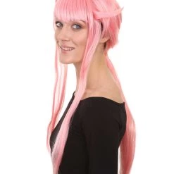 HPO Men's Comic Cutie Womens Wig | Pink Cosplay Halloween Wig | Premium Breathable Capless Cap