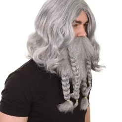 HPO Film Pirate Mens Wig And Full Beard Set | Cosplay Halloween Wig | Multiple Colors | Premium Breathable Capless Cap
