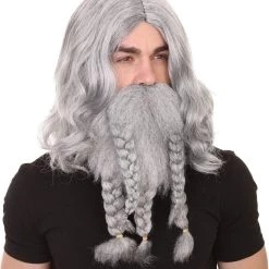 HPO Film Pirate Mens Wig And Full Beard Set | Cosplay Halloween Wig | Multiple Colors | Premium Breathable Capless Cap