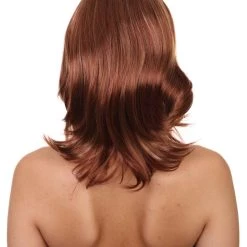 HPO Natural Brown Womens Wig | TV/Movie Short Brown Fancy Cosplay Halloween Wig | Premium Breathable Capless Cap