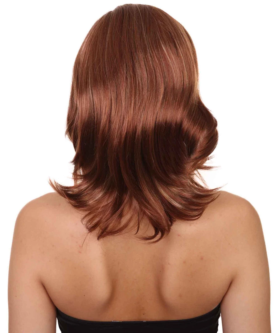 HPO Natural Brown Womens Wig | TV/Movie Short Brown Fancy Cosplay Halloween Wig | Premium Breathable Capless Cap