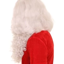 HPO Mens Santa Claus Wig And Beard Set | White Christmas Wig | Premium Breathable Capless Cap