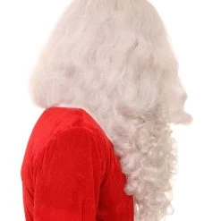 HPO Mens Santa Claus Wig And Beard Set | White Christmas Wig | Premium Breathable Capless Cap